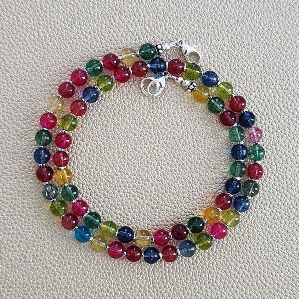 CRACKLE QUARTZ CRYSTAL NECKLACE--18"